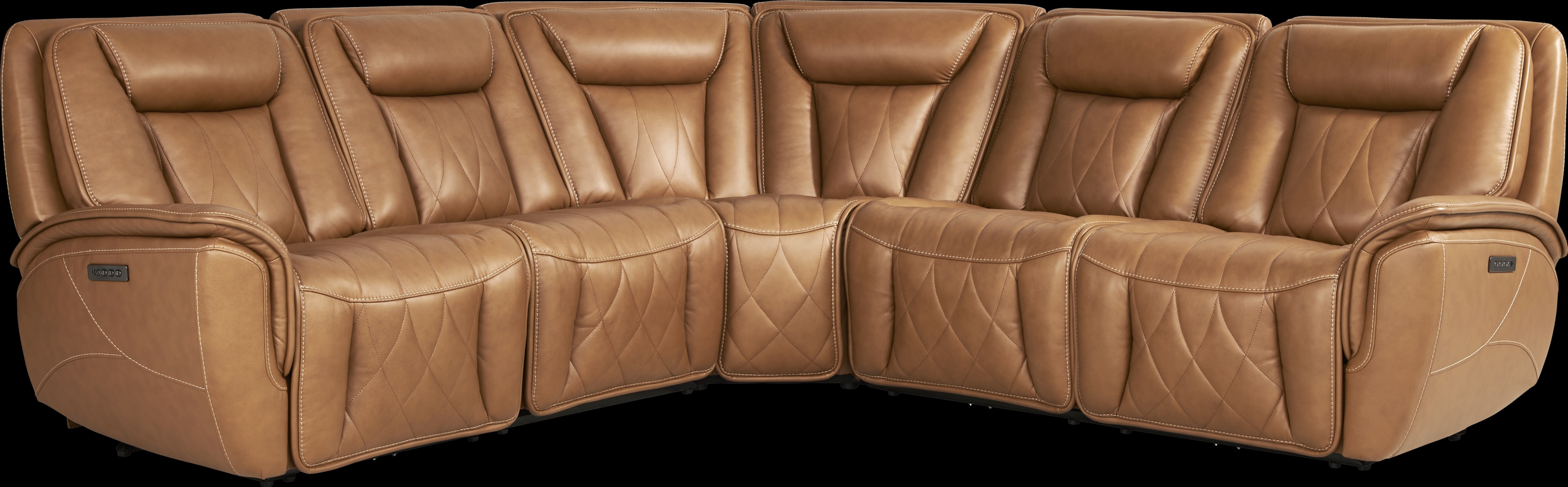 Dalton Brown Leather 8 Pc Triple Power Reclining Sectional Living Room - Thumbnail - Image 3