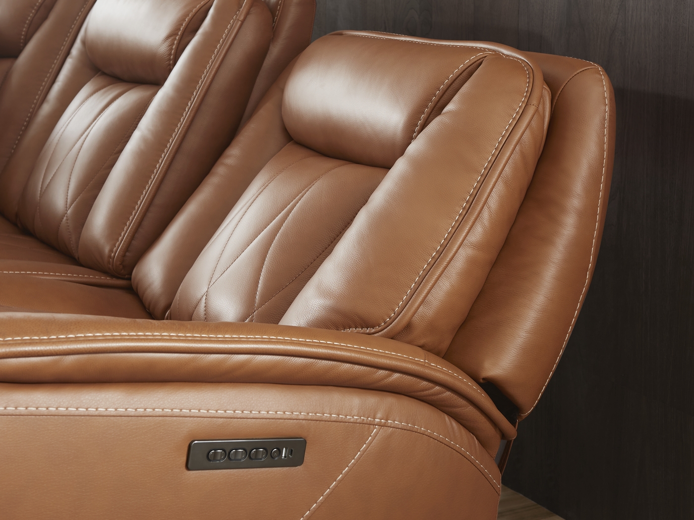 Dalton Brown Leather 9 Pc Triple Power Reclining Sectional Living Room - Thumbnail - Image 10