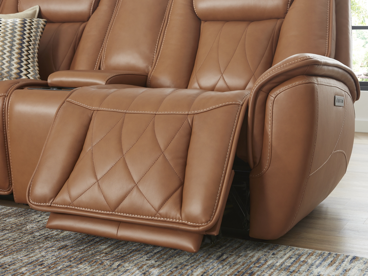 Dalton Brown Leather 7 Pc Triple Power Reclining Sectional - Thumbnail - Image 4