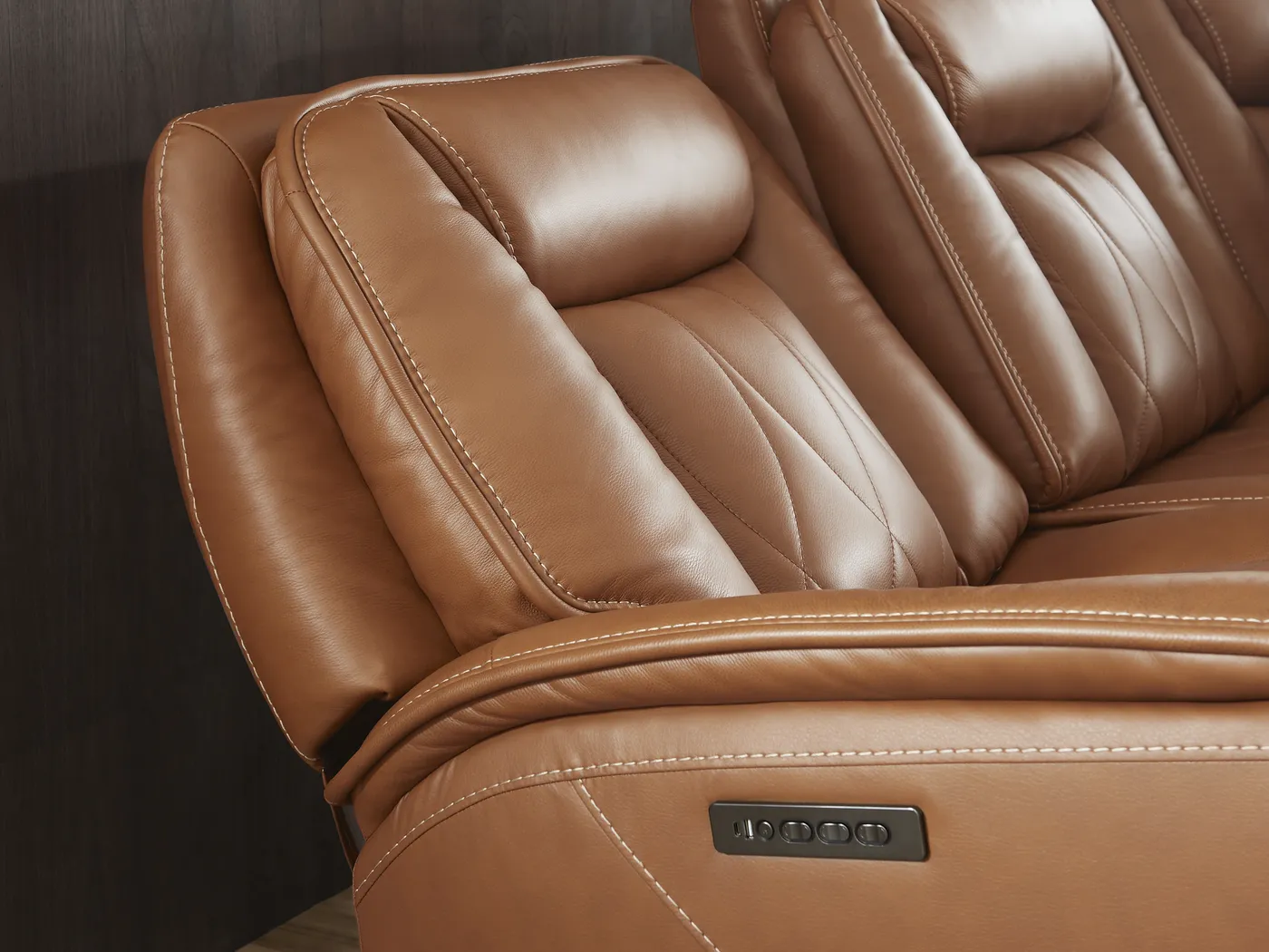 Dalton Brown Leather 3 Pc Triple Power Reclining Sectional - Thumbnail - Image 3