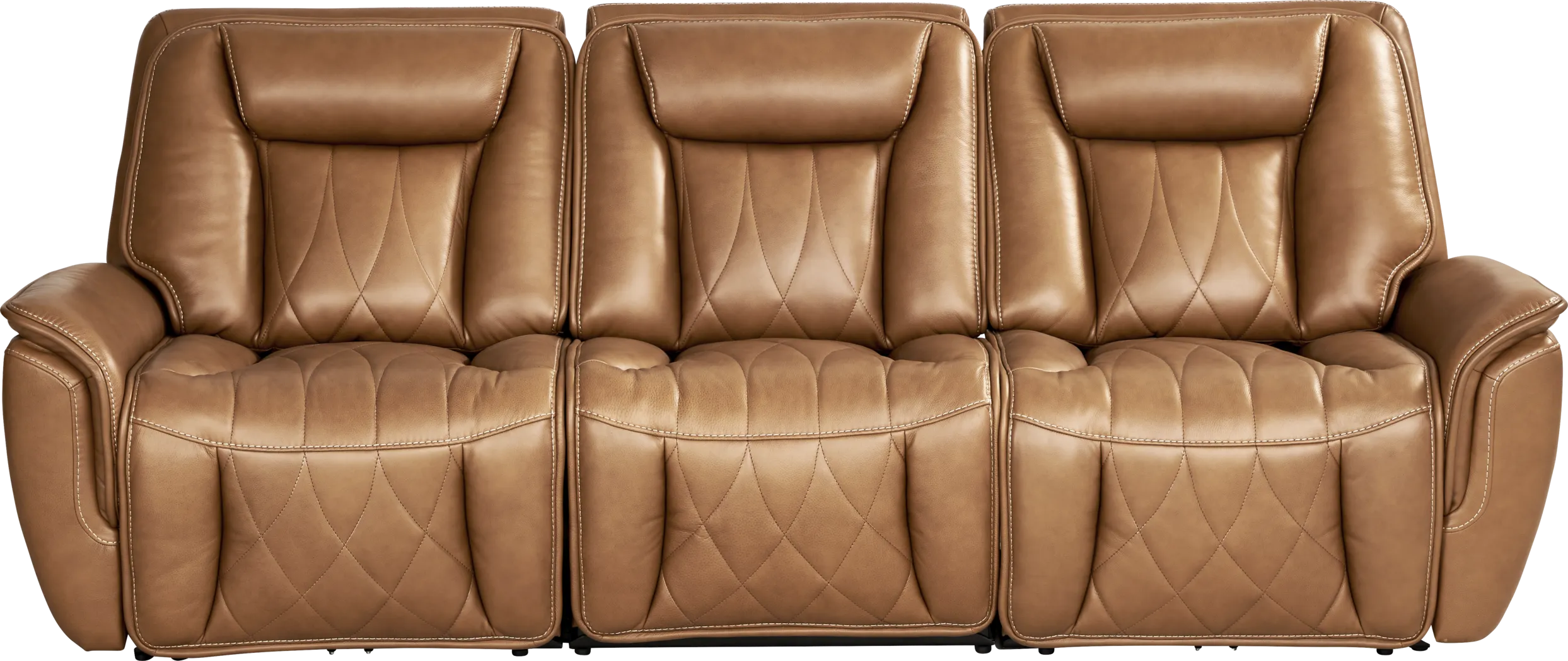 Dalton Brown Leather Triple Power Reclining Sofa - Thumbnail - Image 2