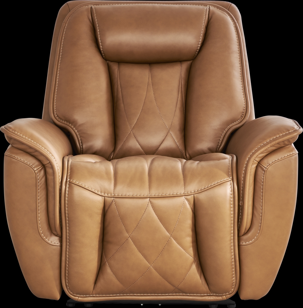 Dalton Brown Leather Triple Power Recliner - Thumbnail - Image 2