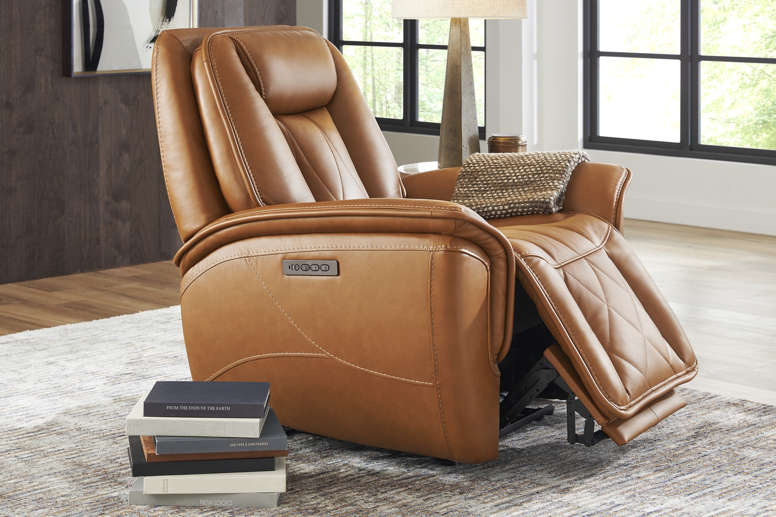 Dalton Brown Leather Triple Power Recliner - Thumbnail - Image 3