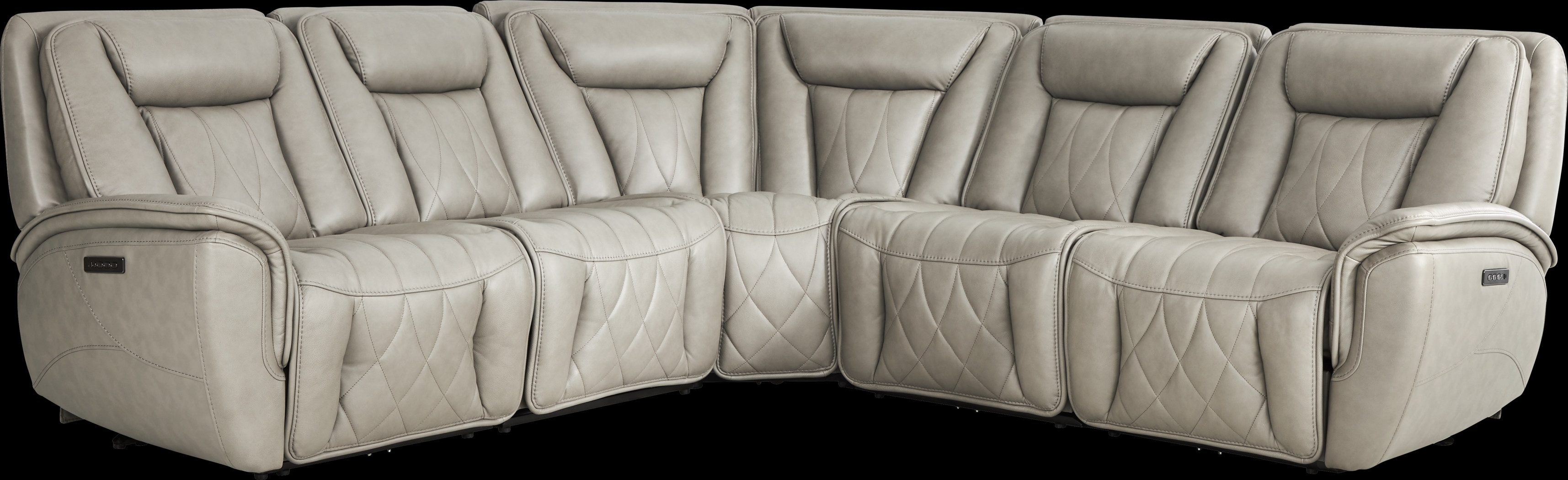 Dalton Gray Leather 8 Pc Triple Power Reclining Sectional Living Room - Thumbnail - Image 3