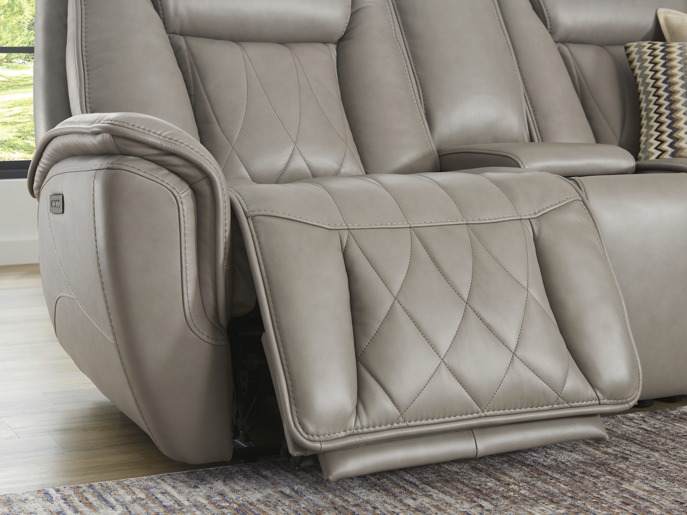 Dalton Gray Leather 6 Pc Triple Power Reclining Sectional - Thumbnail - Image 4