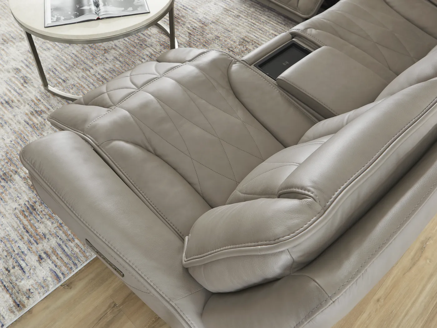 Dalton Gray Leather 8 Pc Triple Power Reclining Sectional Living Room - Thumbnail - Image 4