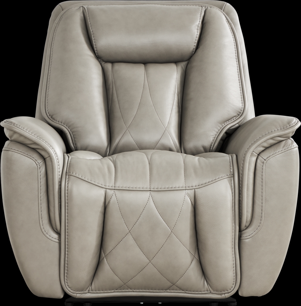 Dalton Gray Leather Triple Power Recliner - Thumbnail - Image 2