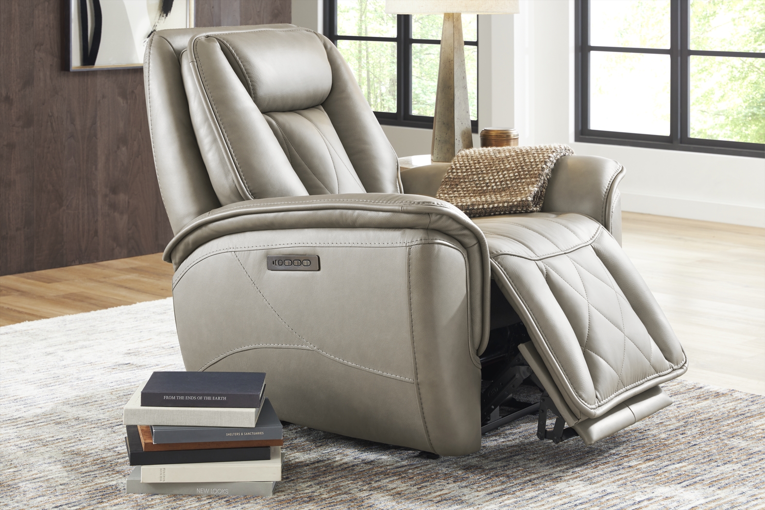 Dalton Gray Leather Triple Power Recliner - Thumbnail - Image 3