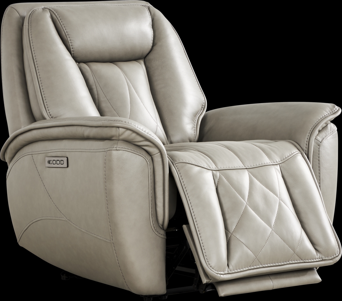 Dalton Gray Leather Triple Power Recliner - Thumbnail - Image 1