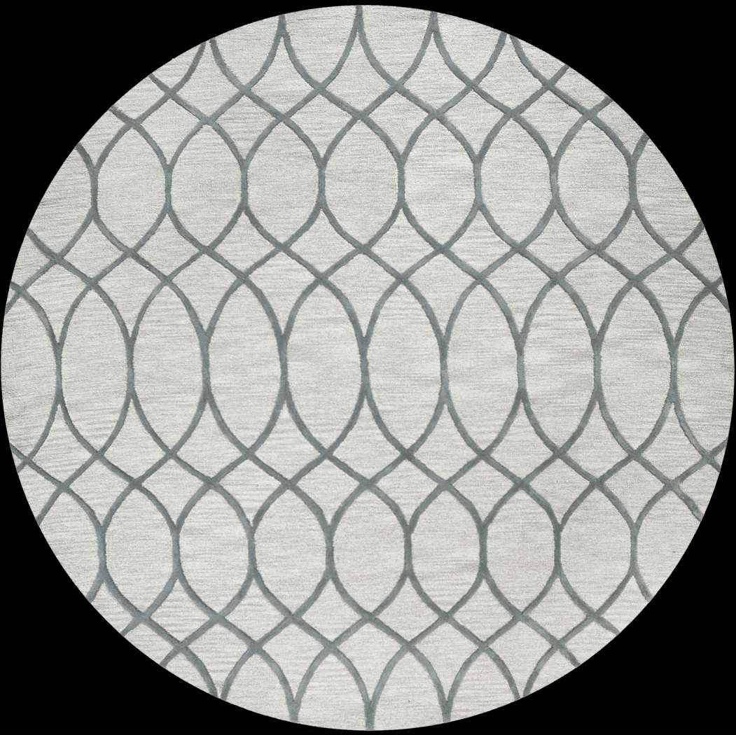Dalvin Gray 8' Round Rug - Thumbnail - Image 1