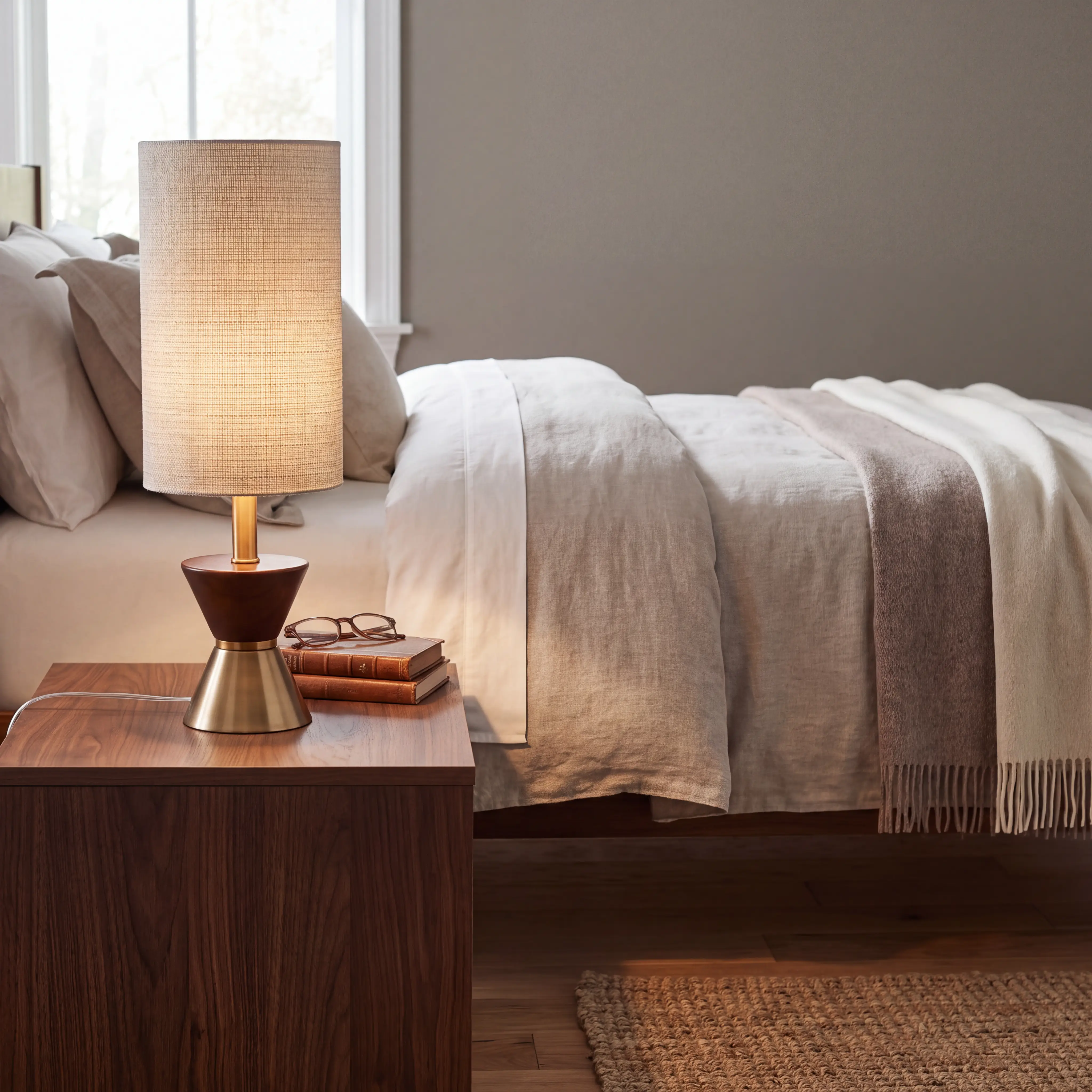 Dalworth Walnut Table Lamp - Thumbnail - Image 2