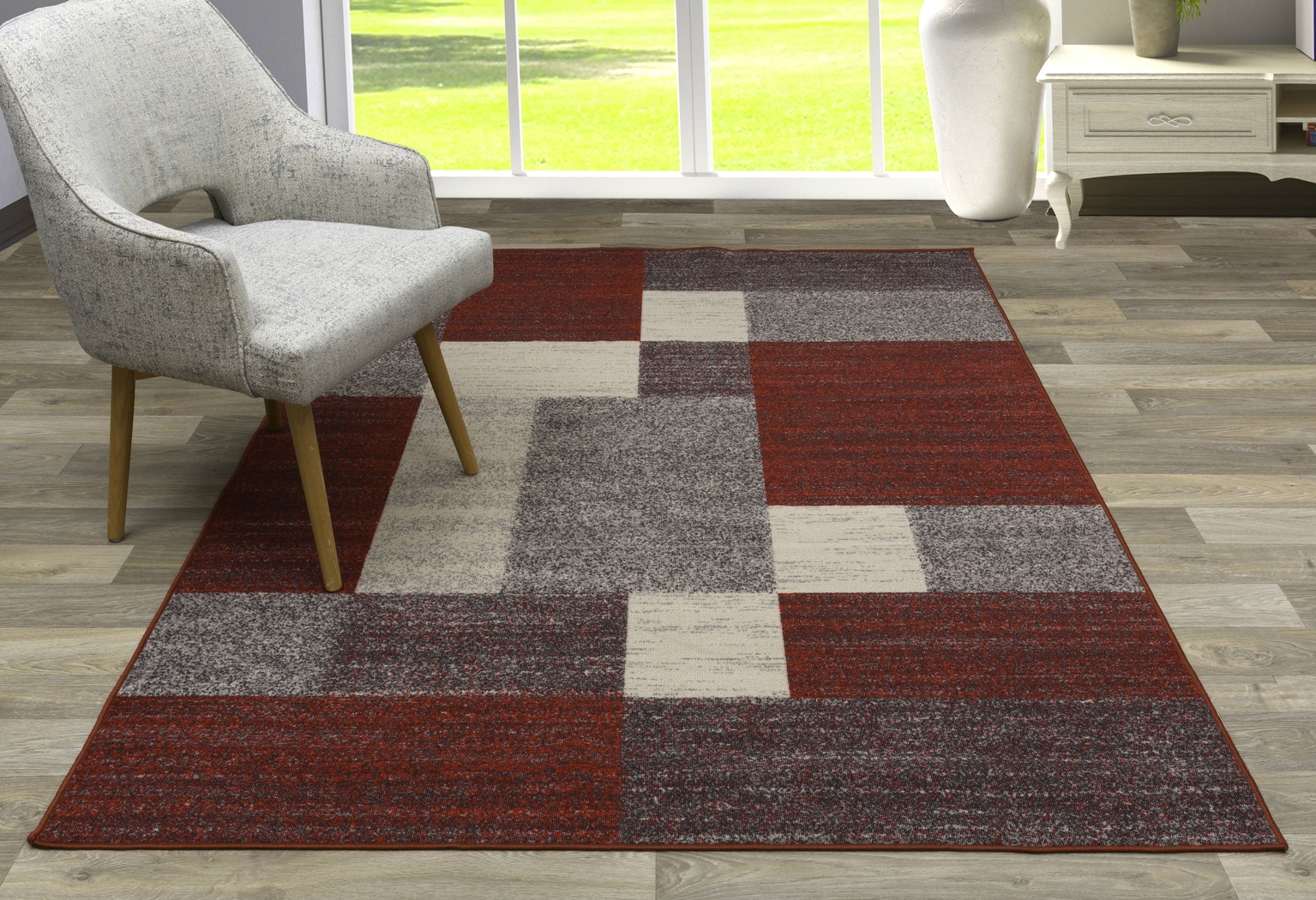 Damalis Red 5'3 x 7'3 Rug - Thumbnail - Image 3