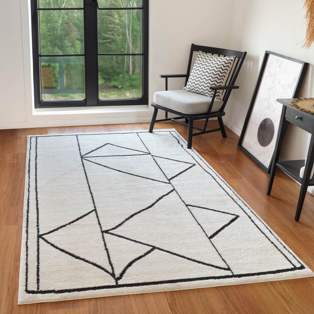 Damaray Black 5'3 x 7'6 Rug - Thumbnail - Image 2
