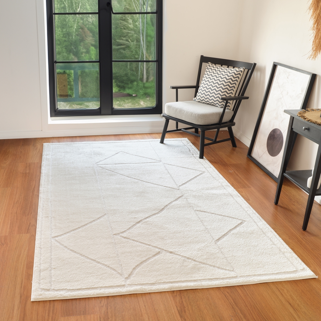 Damaray Ivory 5'3 x 7'6 Rug - Thumbnail - Image 2