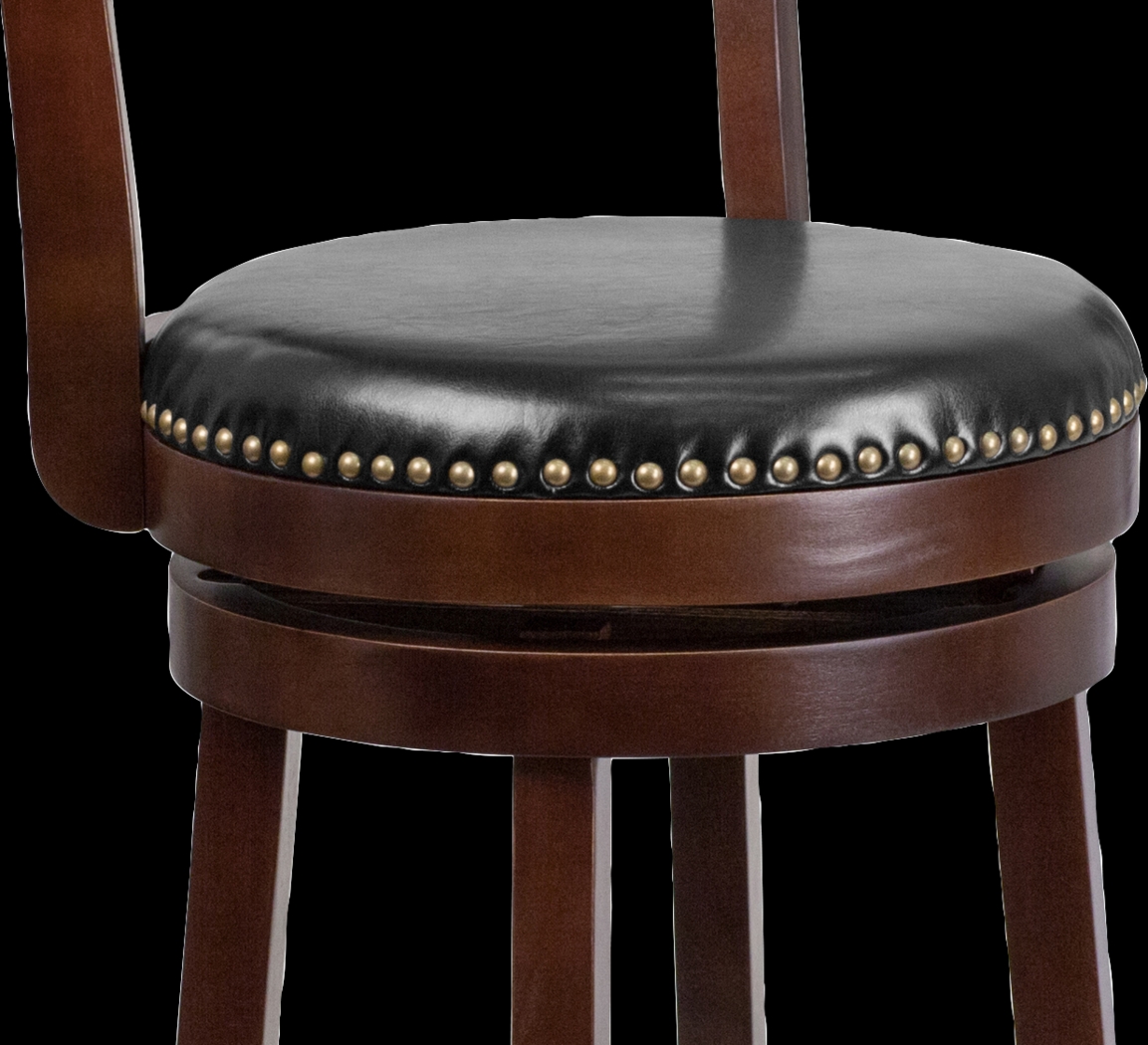 Damen Black Swivel Barstool - Thumbnail - Image 2