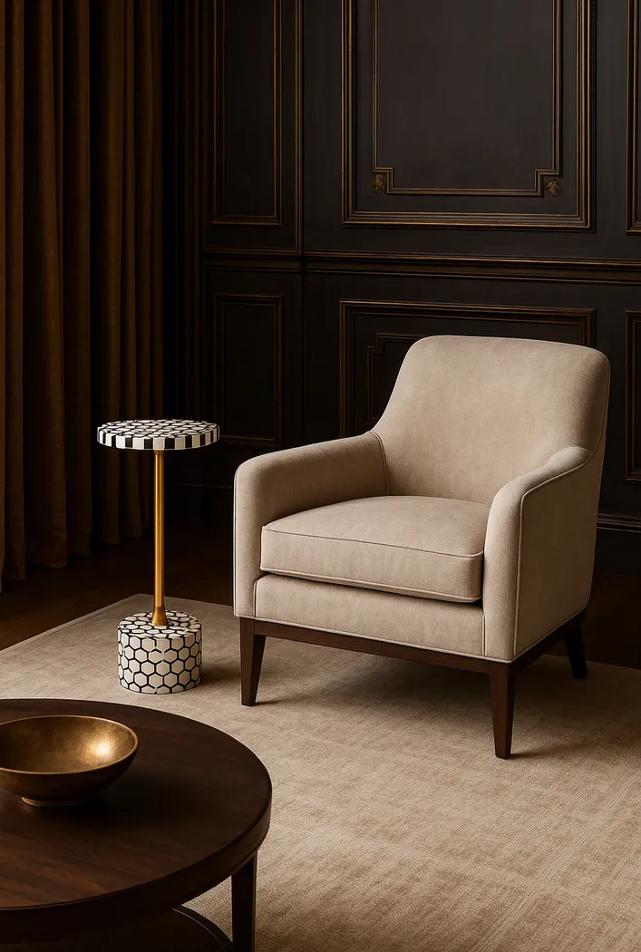 Damiron White/Black Accent Table - Thumbnail - Image 2