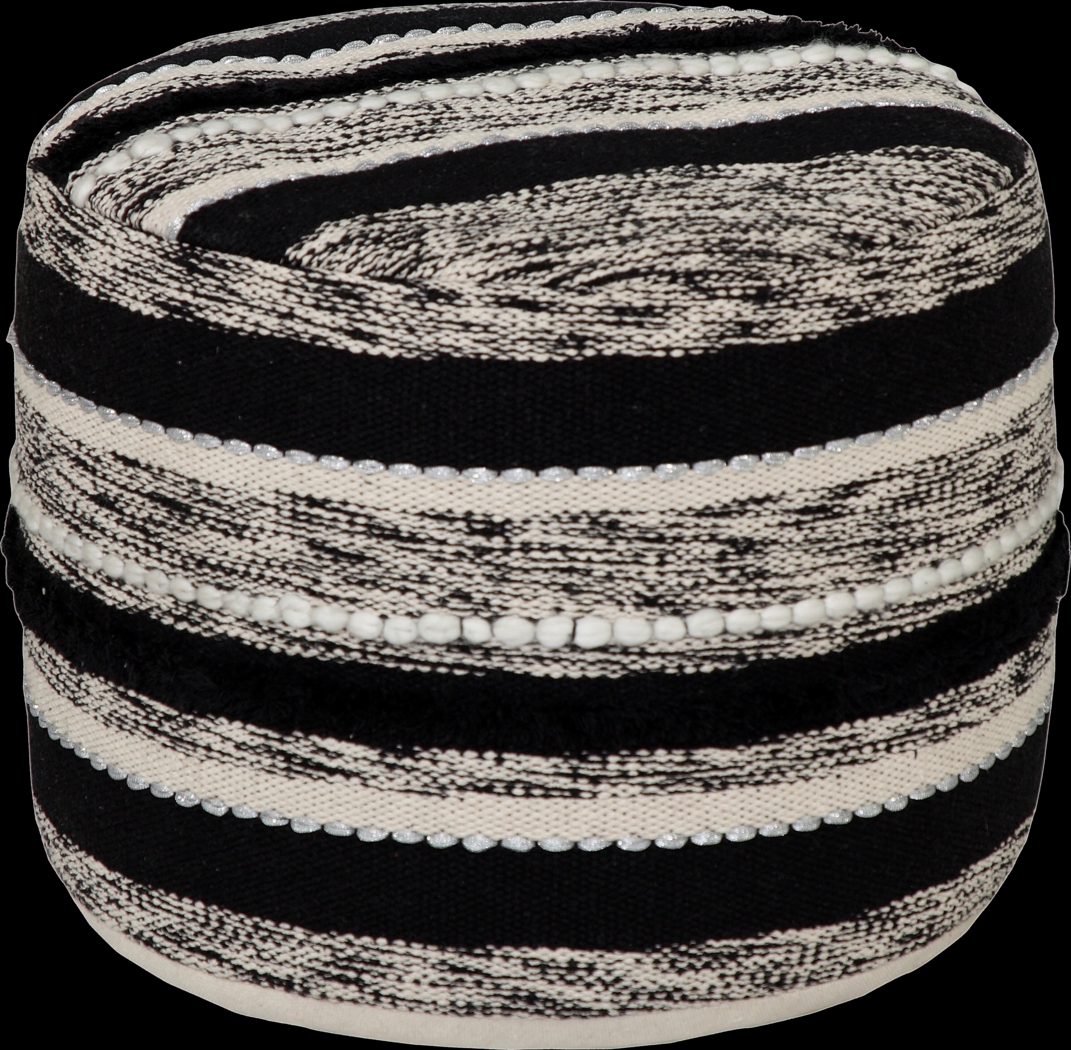 Damoe Black/Natural Pouf - Thumbnail - Image 1