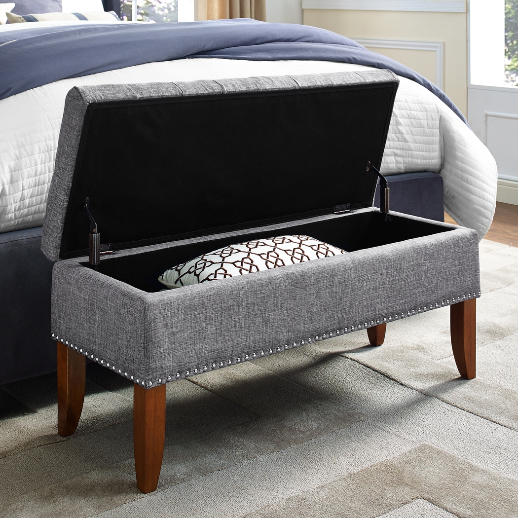 Dana Gray Storage Bench - Thumbnail - Image 3