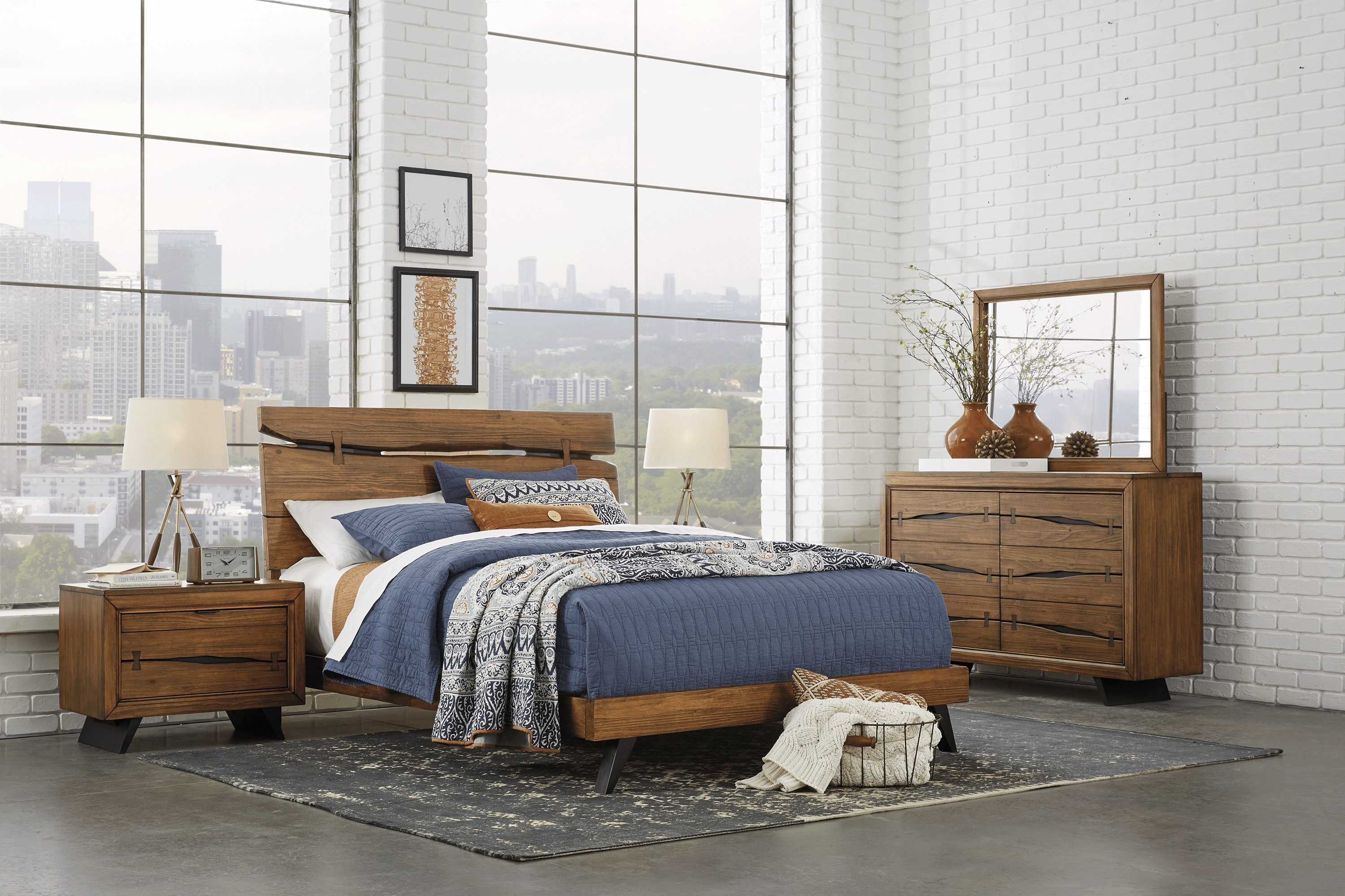 Dana Point Brown 8 Pc King Panel Bedroom - Thumbnail - Image 1