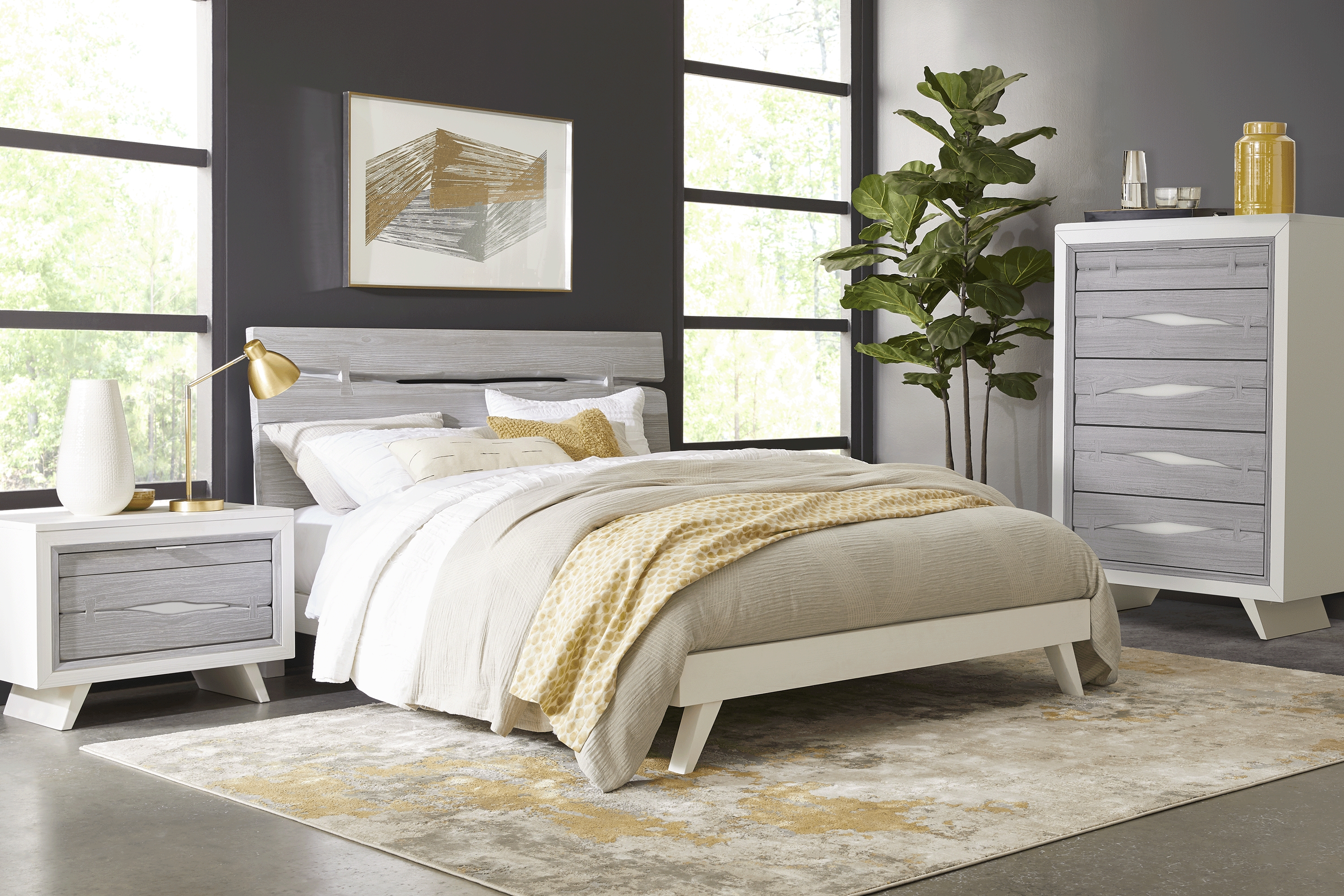 Dana Point White 5 Pc Queen Panel Bedroom - Thumbnail - Image 1