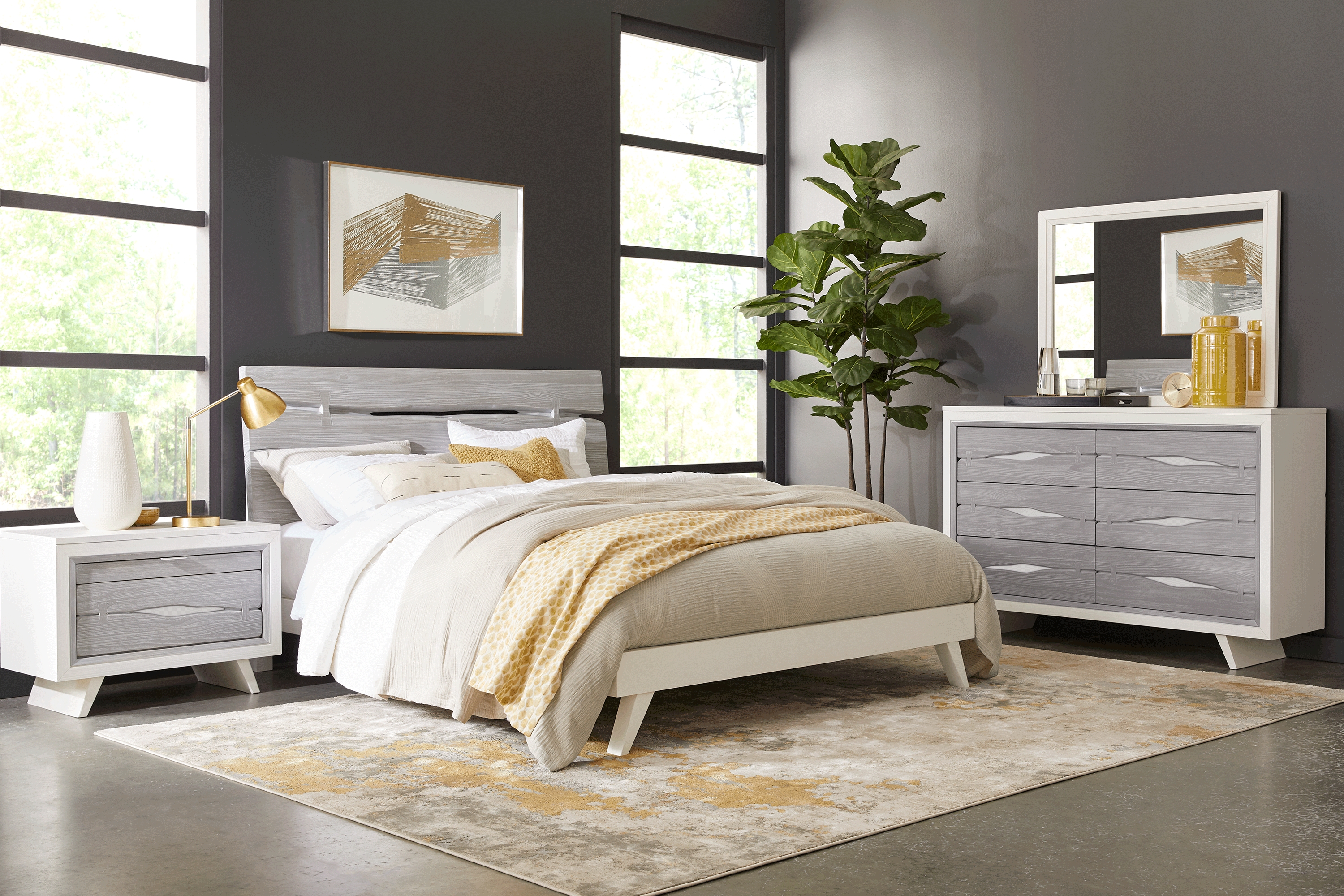 Dana Point White 7 Pc King Panel Bedroom - Thumbnail - Image 1