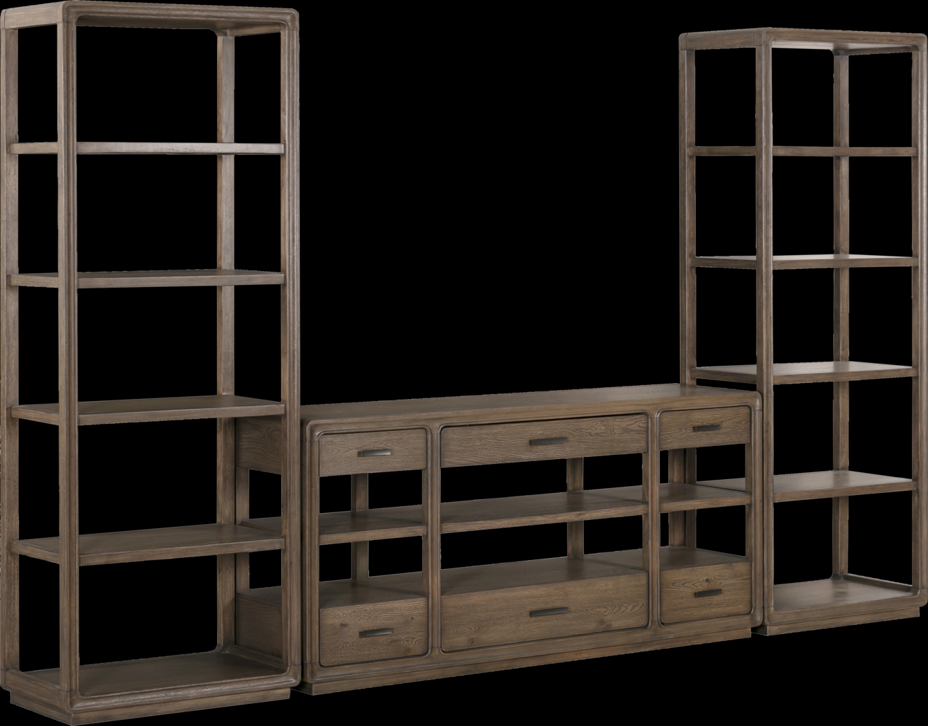 Danan Brown 3 Pc Wall Unit With 70 in. Console - Thumbnail - Image 2