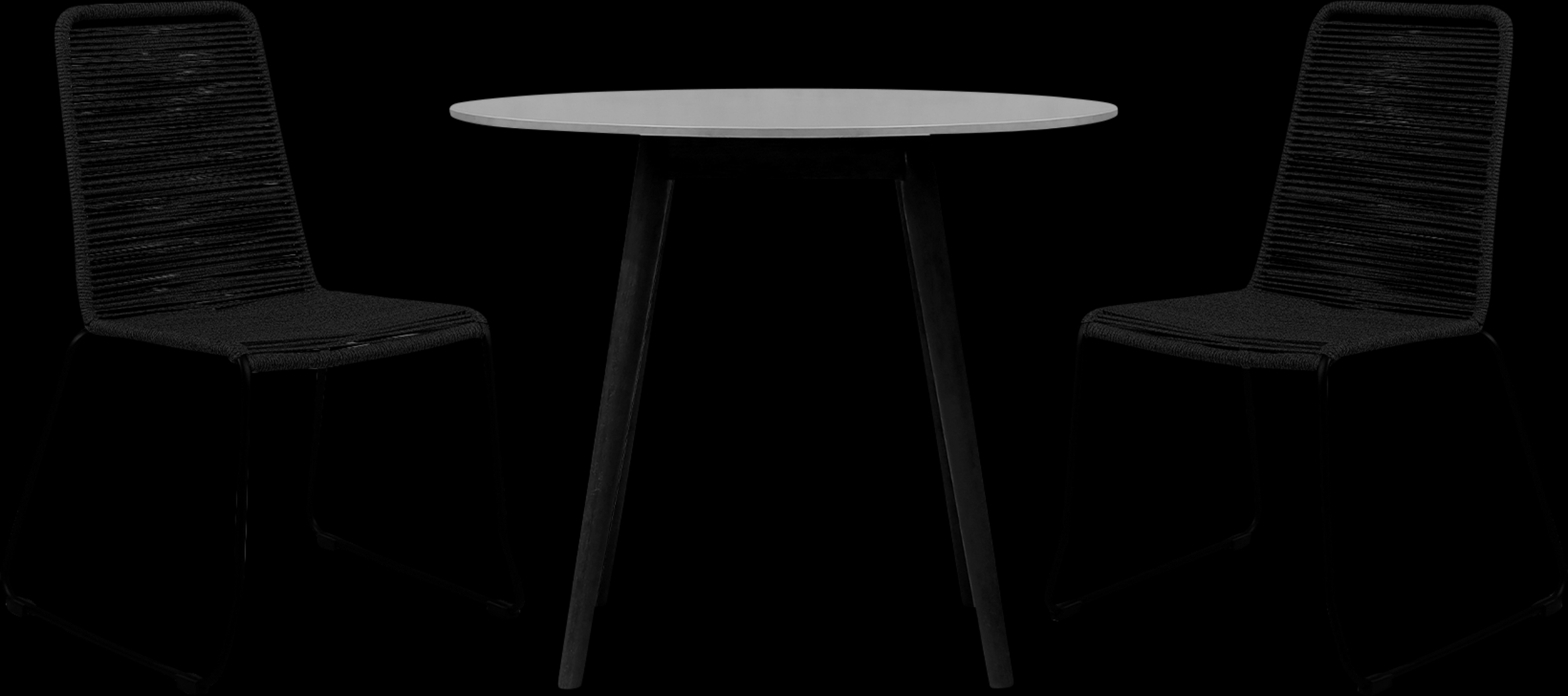 Danburry Black 3 PC Outdoor Dining Set - Thumbnail - Image 1