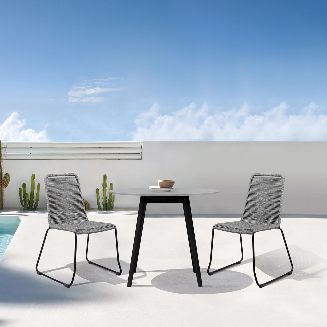 Danburry Gray 3 PC Outdoor Dining Set - Thumbnail - Image 2