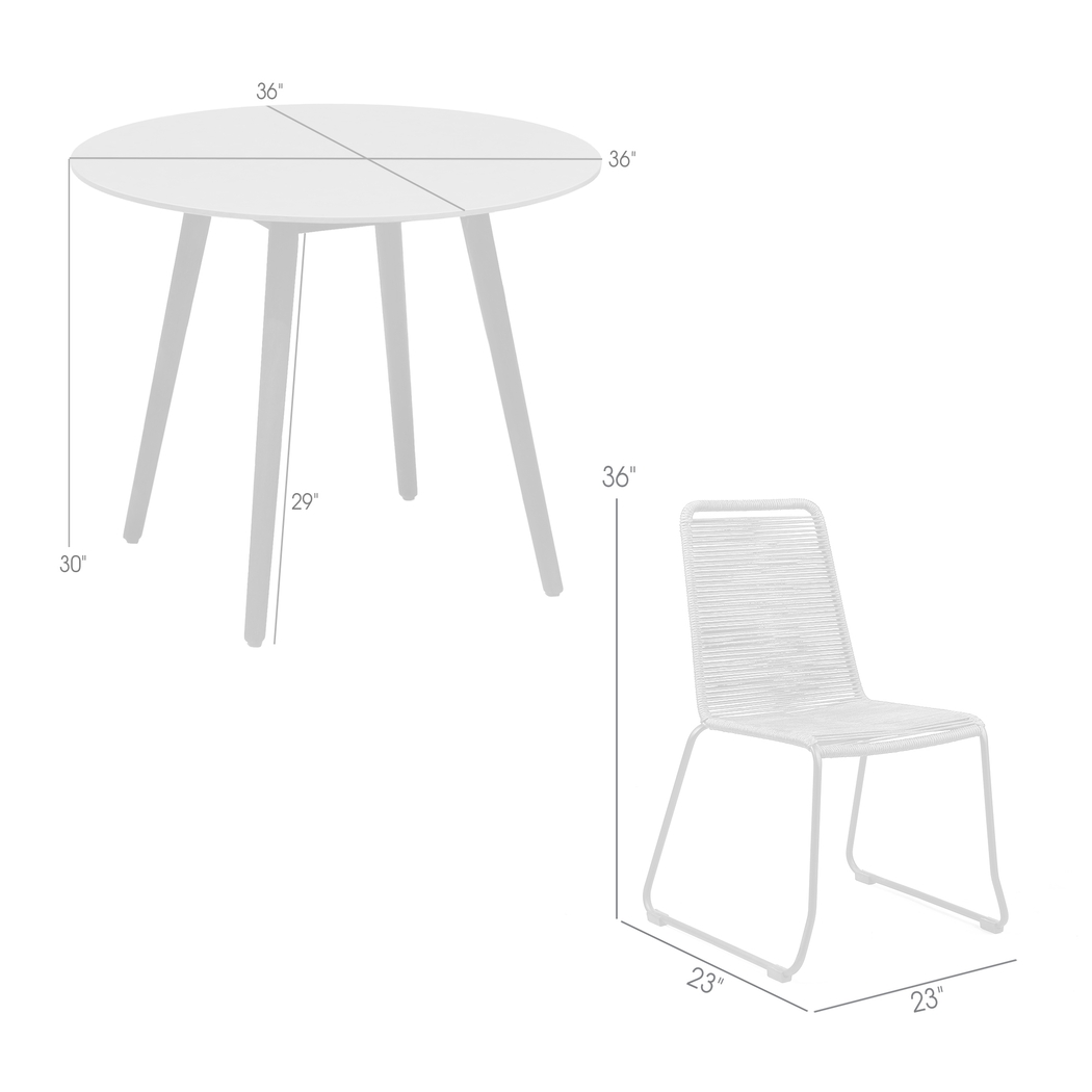 Danburry Gray 3 PC Outdoor Dining Set - Thumbnail - Image 10