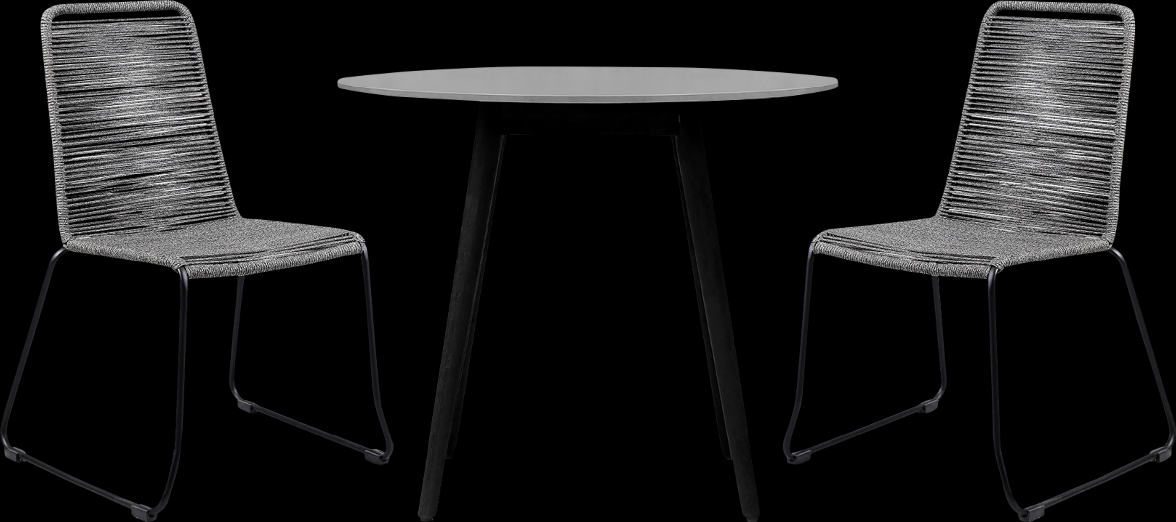 Danburry Gray 3 PC Outdoor Dining Set - Thumbnail - Image 1