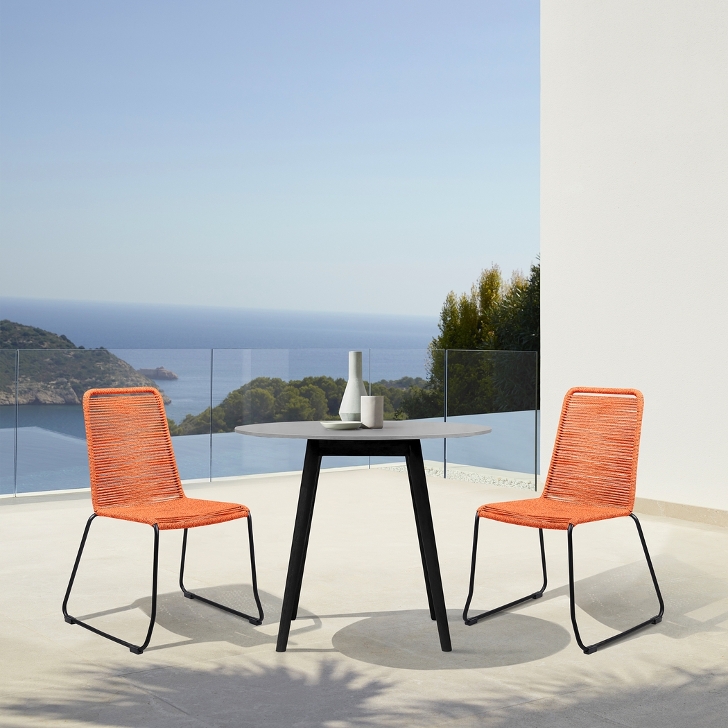 Danburry Orange 3 PC Outdoor Dining Set - Thumbnail - Image 2
