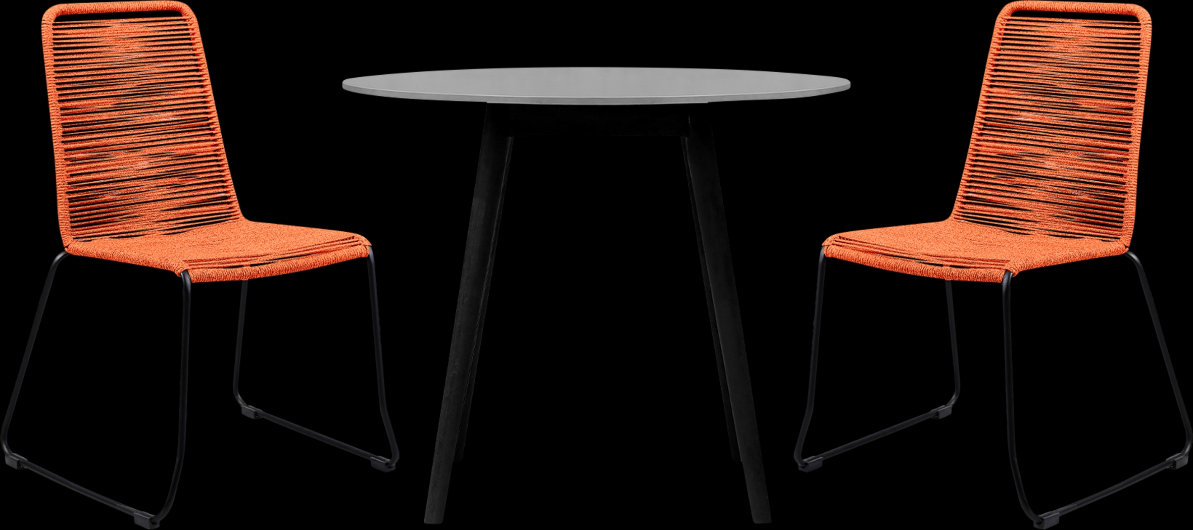 Danburry Orange 3 PC Outdoor Dining Set - Thumbnail - Image 1