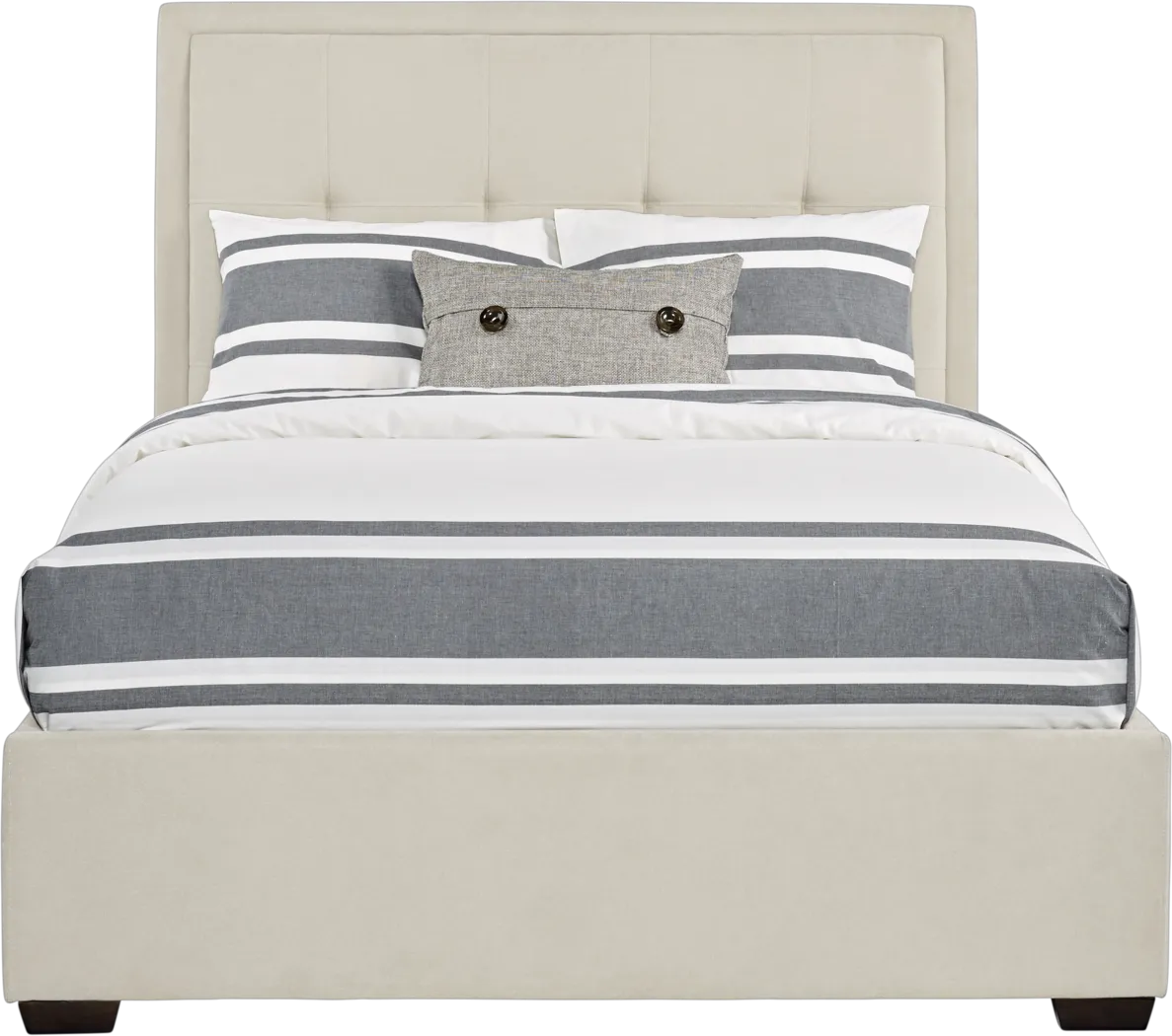 Daniella Beige 3 Pc Queen Upholstered Bed - Thumbnail - Image 1