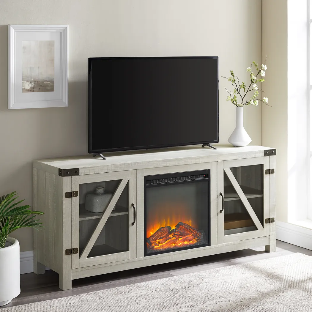Dannelly Stone 58 in. Console, With Electric Fireplace - Image 5
