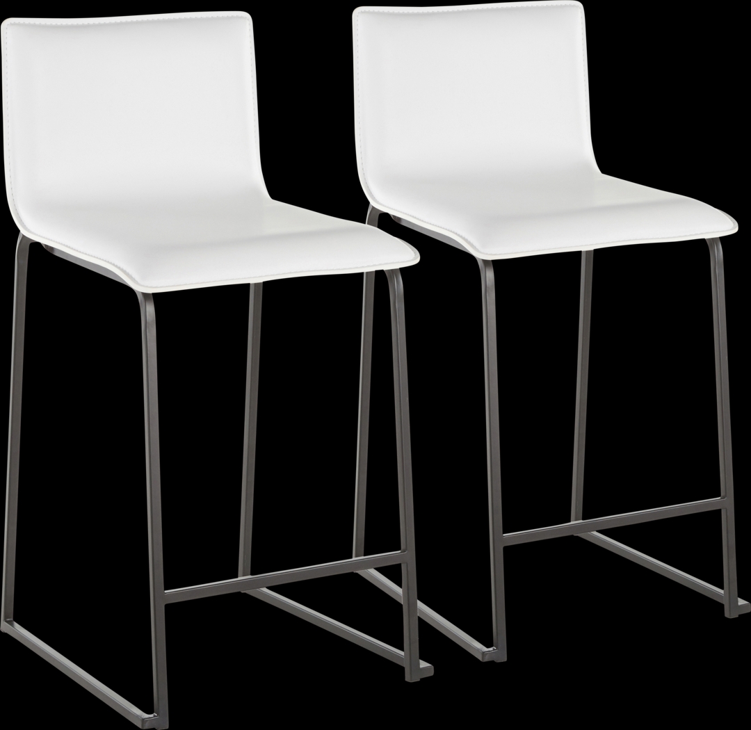 Dannelly White Counter Height Stool, Set of 2 - Thumbnail - Image 1