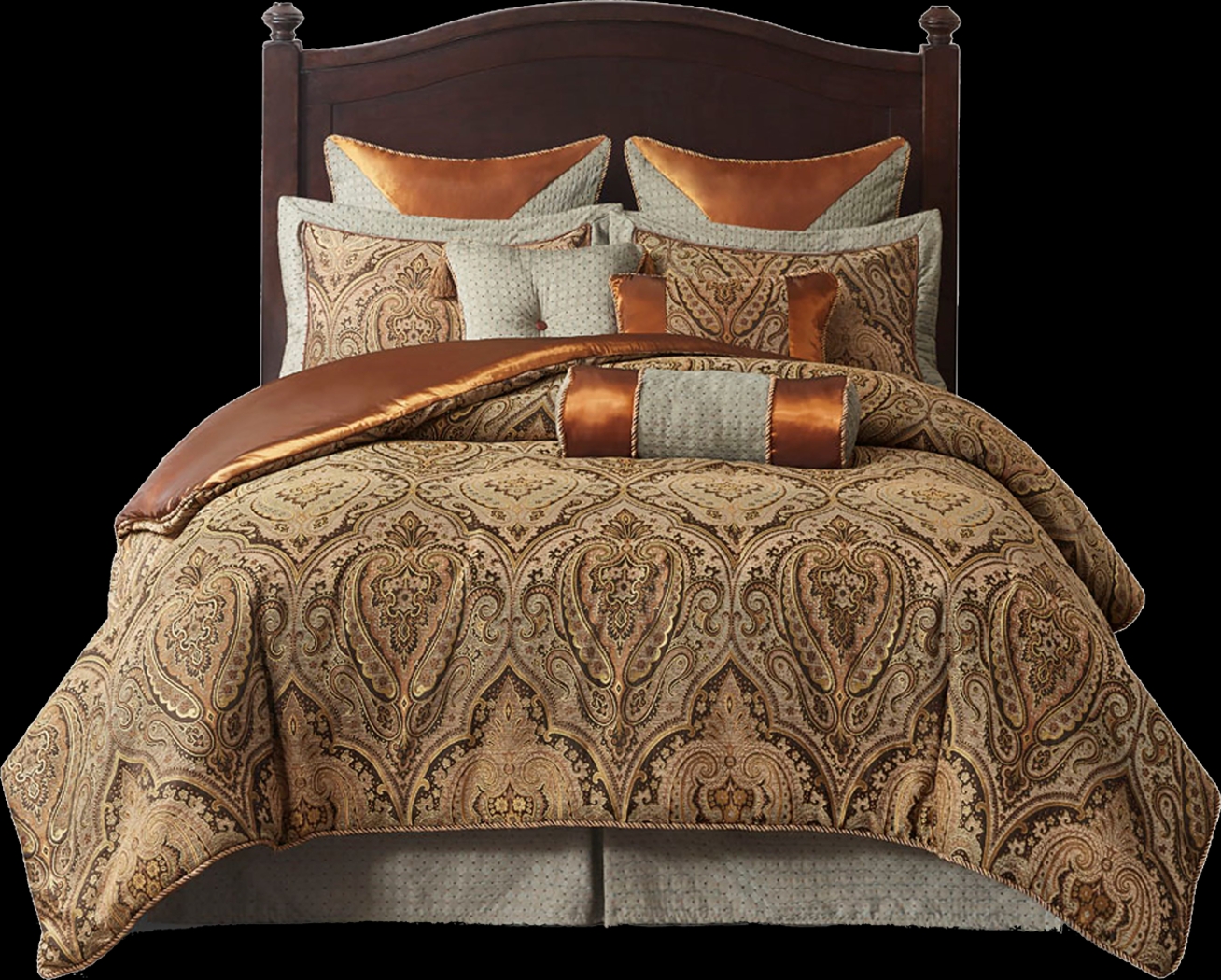 Danom Brown 9pc Queen Comforter Set - Thumbnail - Image 1