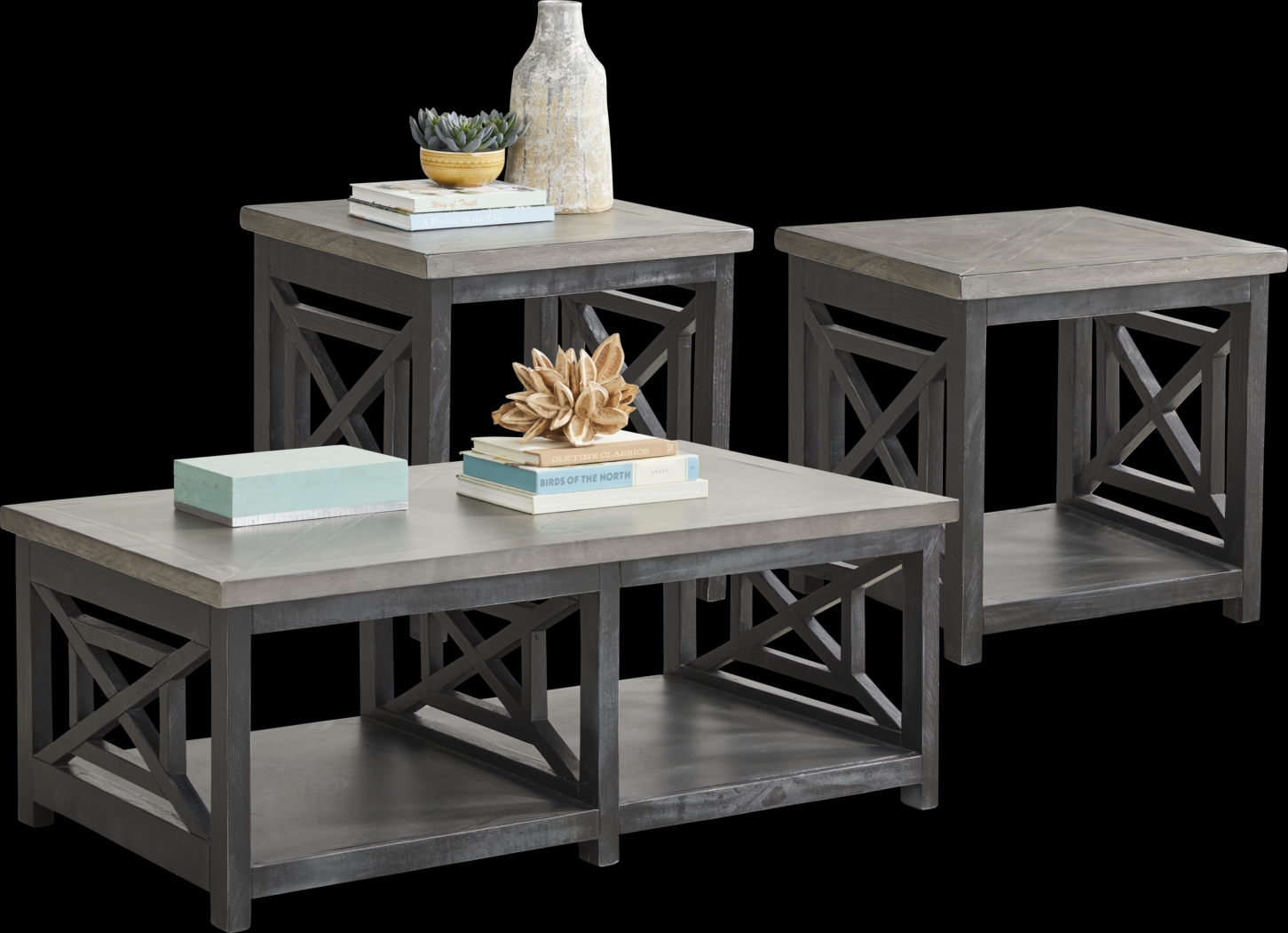 Danusa Black 3 Pc Table Set - Thumbnail - Image 1