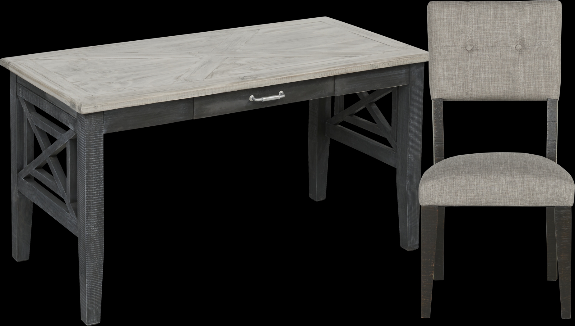 Danusa Gray Writing Desk with Chair - Thumbnail - Image 1