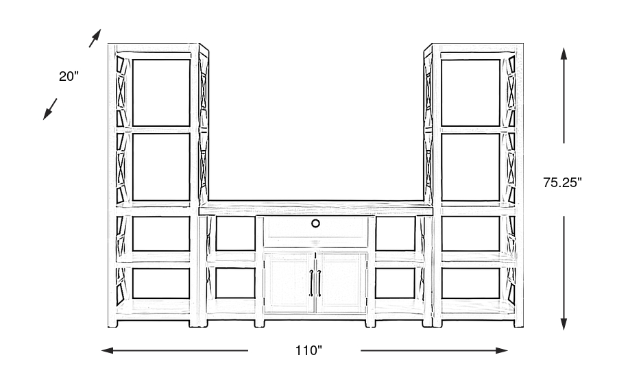 Dimension Image. Please refer to the Dimension Tab on this page for dimension details.