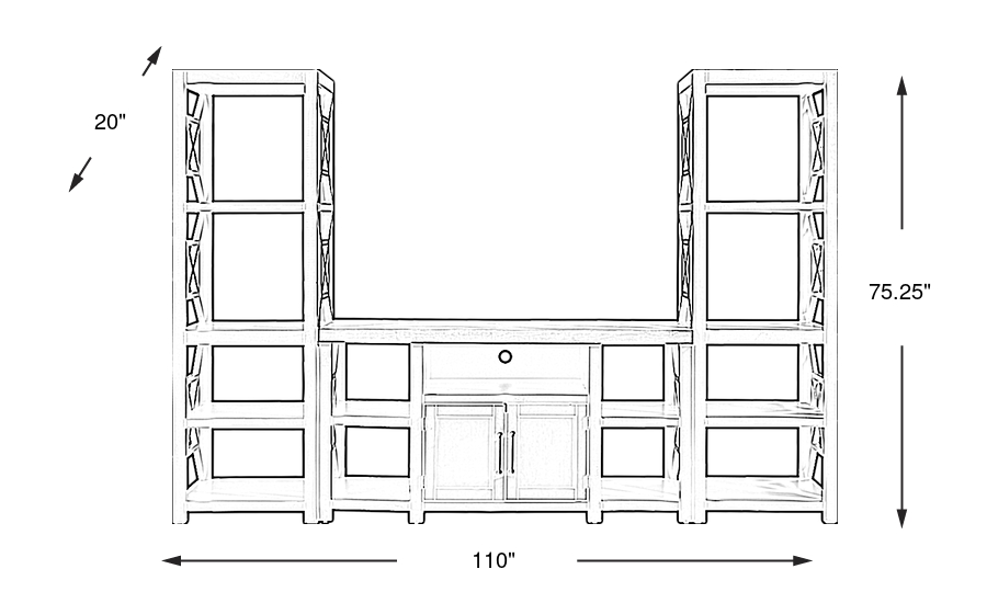 Dimension Image. Please refer to the Dimension Tab on this page for dimension details.