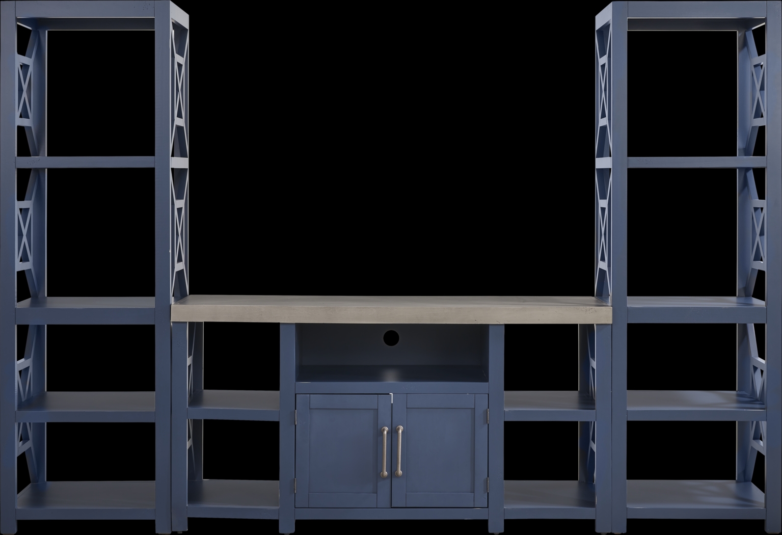 Danusa II Blue 3 Pc Wall Unit with 62 in. Console - Thumbnail - Image 1