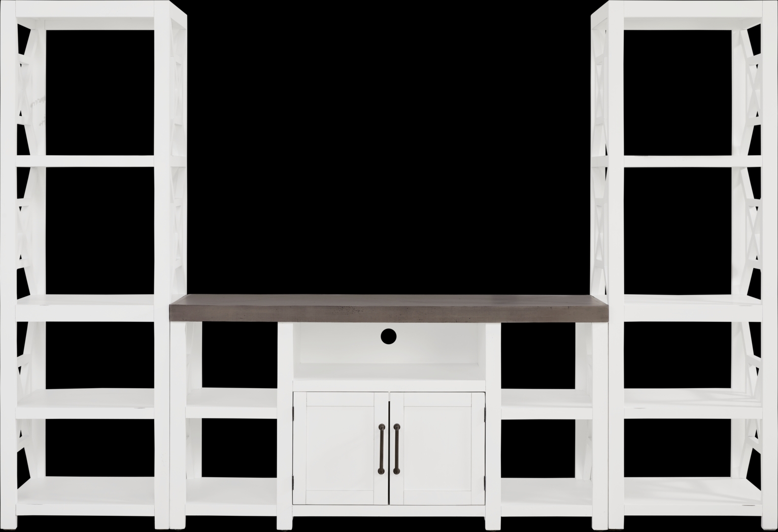 Danusa II White 3 Pc Wall Unit with 62 in. Console - Thumbnail - Image 1