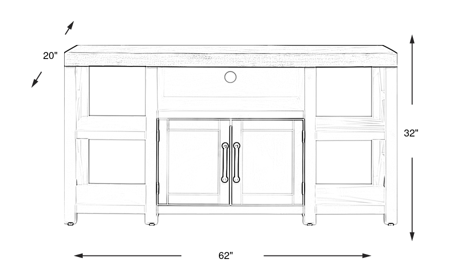 Dimension Image. Please refer to the Dimension Tab on this page for dimension details.