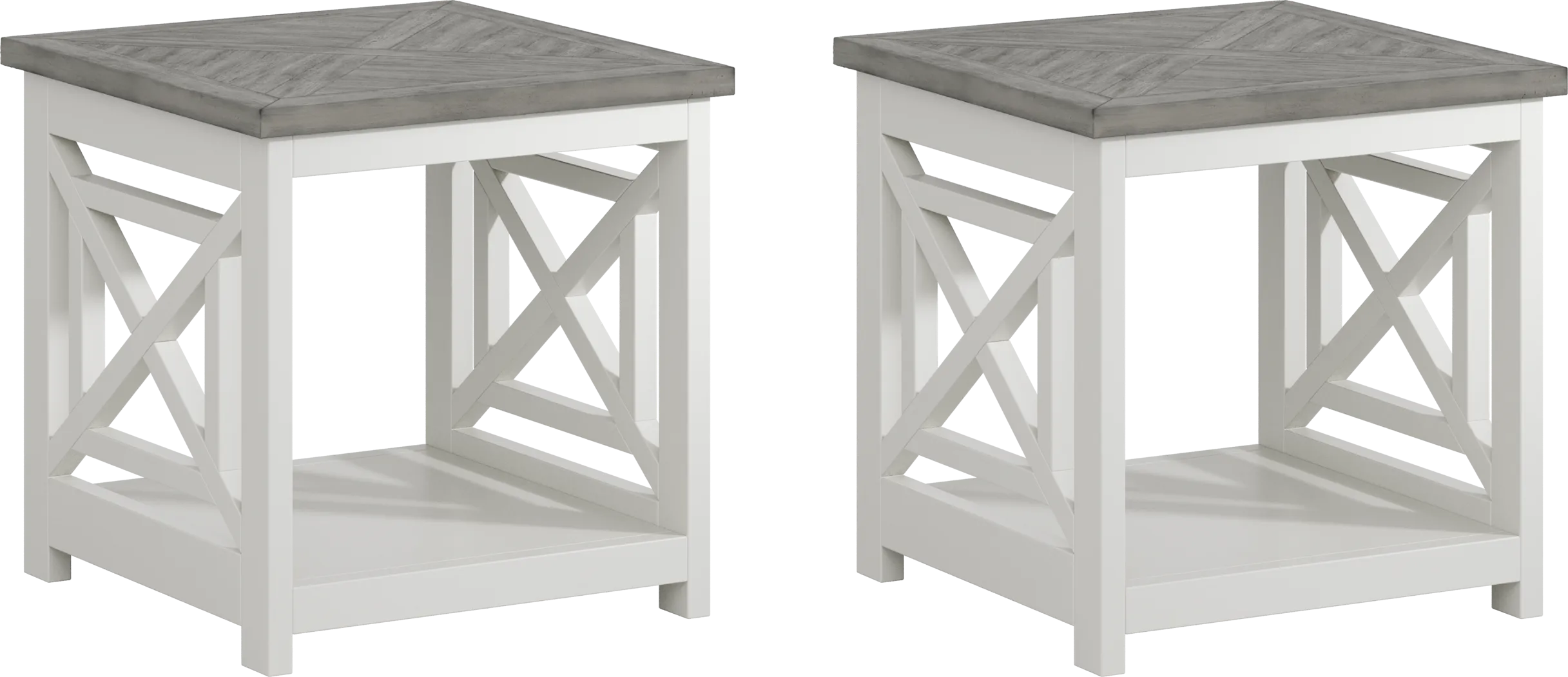 Danusa White 2 Pc End Table Set - Thumbnail - Image 1