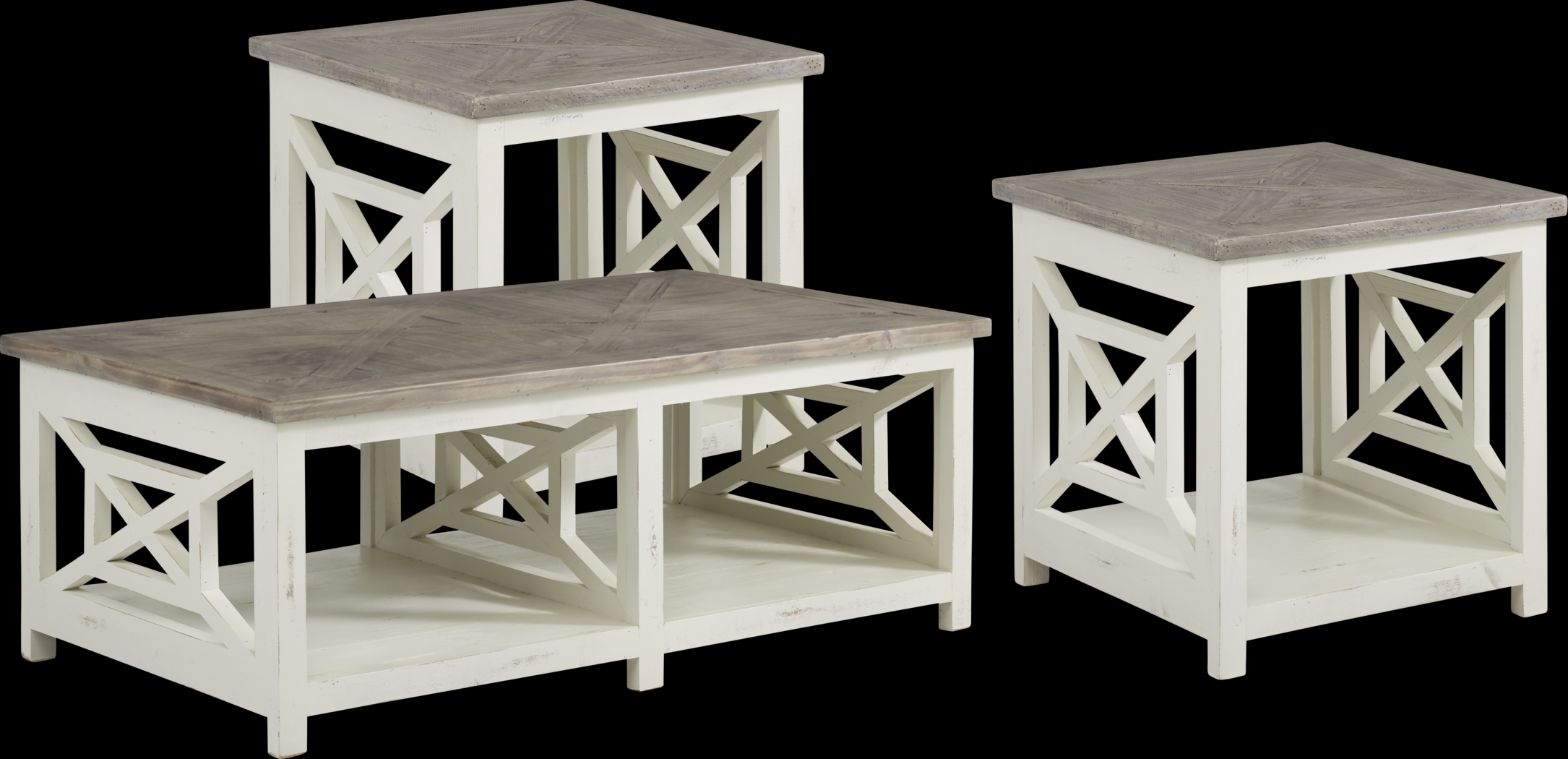 Danusa White 3 Pc Table Set - Thumbnail - Image 1