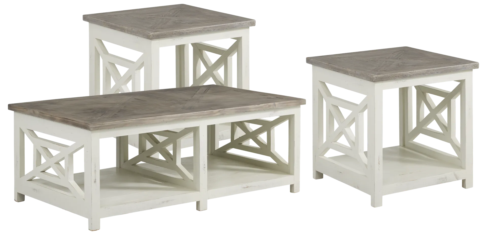 white 3 pc table set