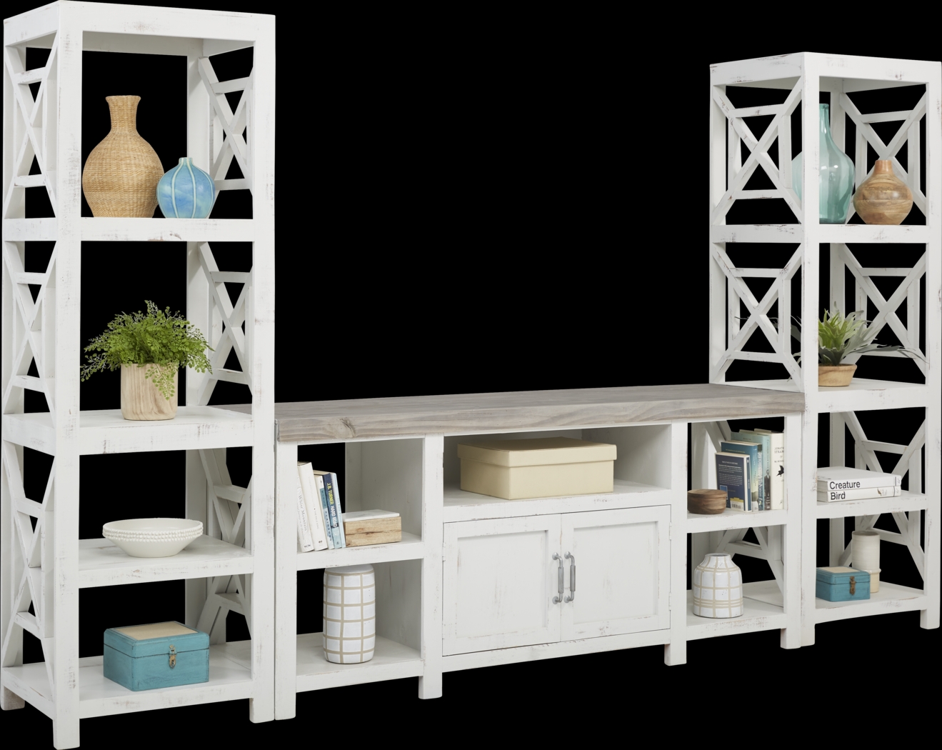 Danusa White 3 Pc Wall Unit with 72 in. Console - Thumbnail - Image 1