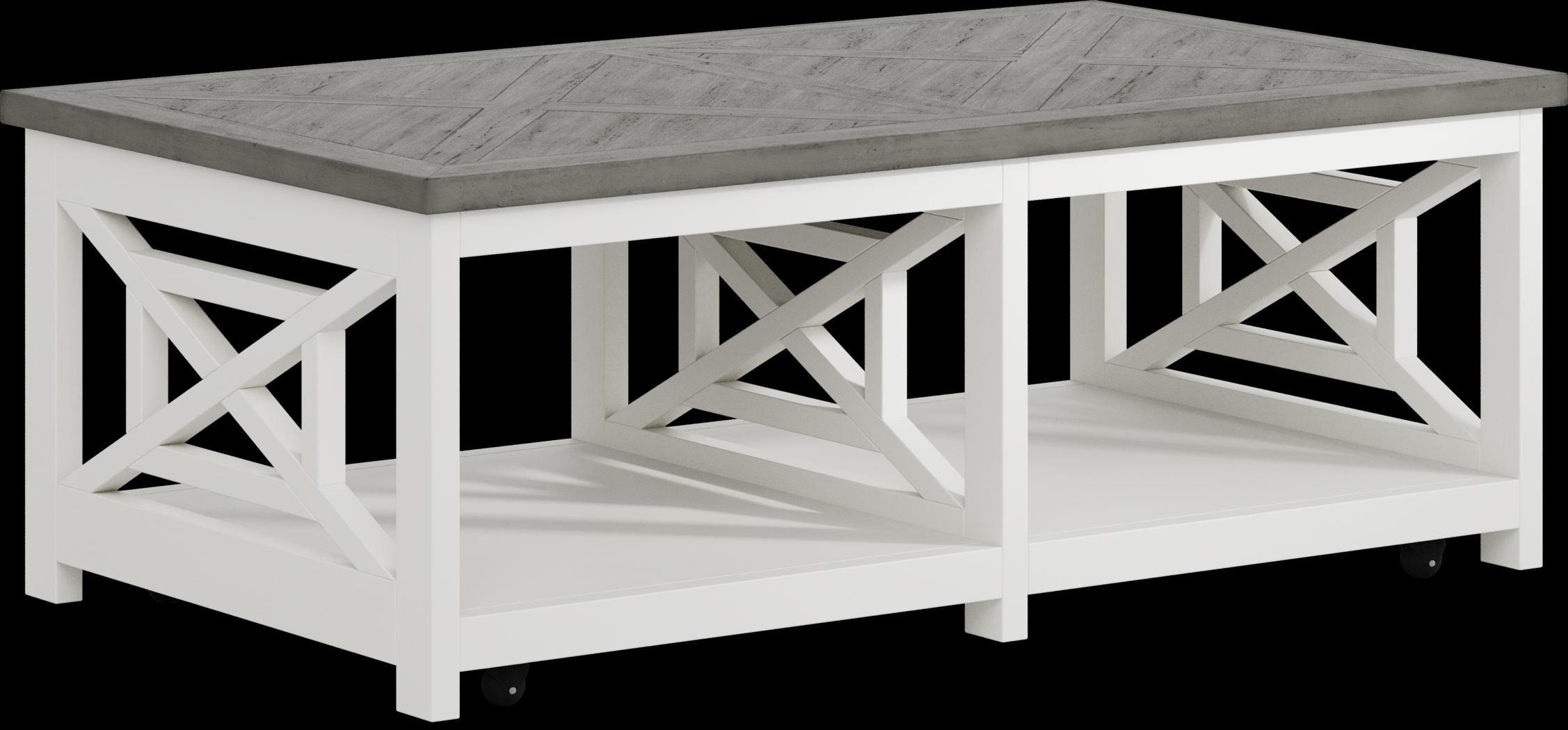 Beachside Walk Blue Denim Slipcover 7 Pc Living Room with Gel Foam Sleeper Sofa - Thumbnail - Image 5