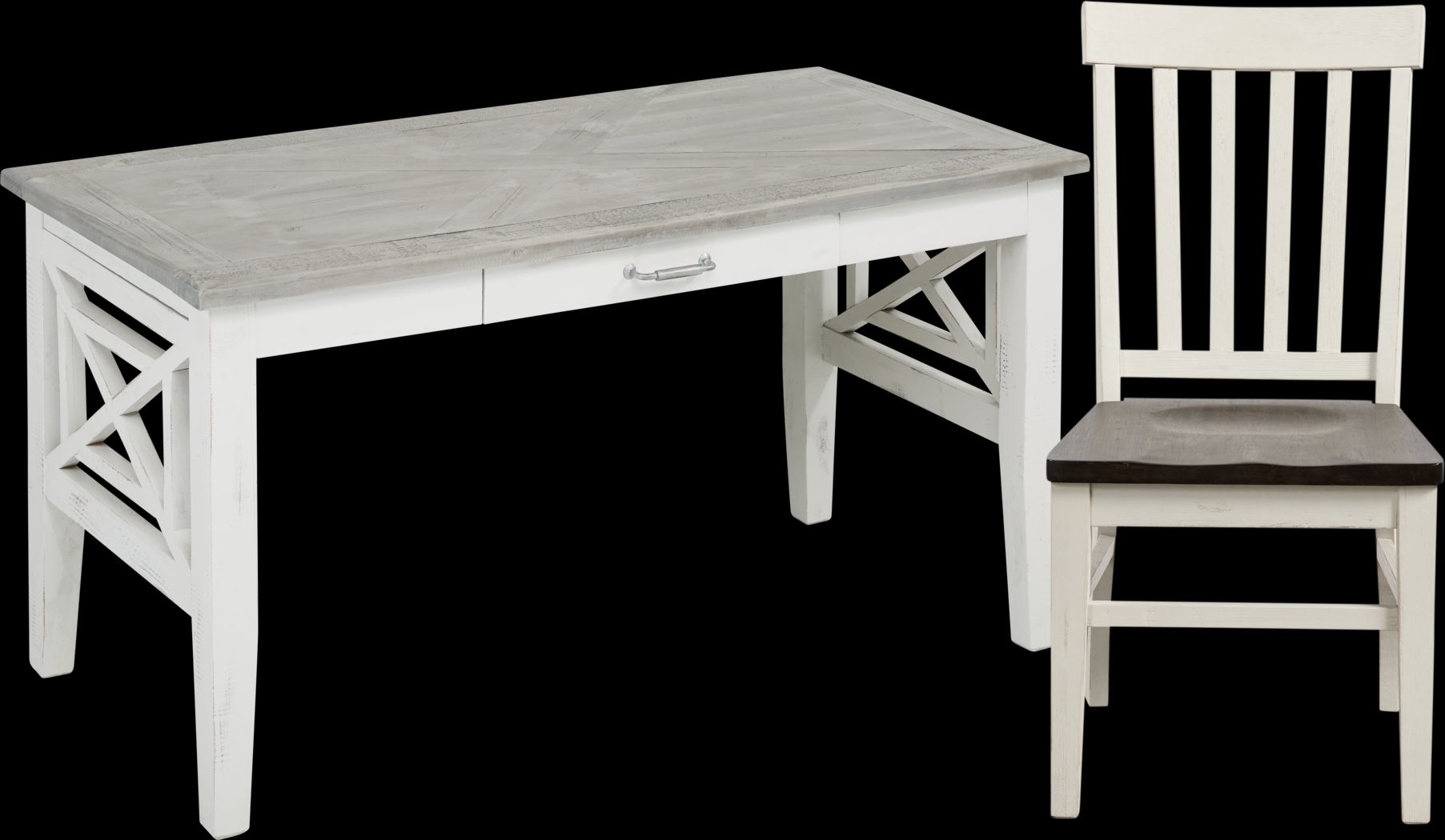 Danusa White Writing Desk with Chair - Thumbnail - Image 1