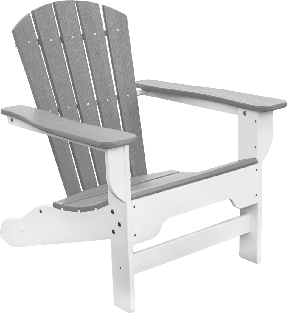Danverton Natural White and Granite Outdoor Adirondack Chair - Thumbnail - Image 1